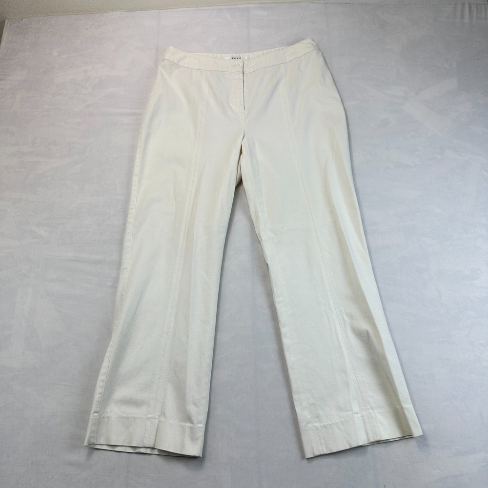 Co&Eddy Pants Womens Size 4 Cream Straight Leg Stretch Casual Flat Front Career